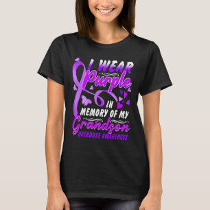 I Wear Purple In Memory Of My Grandson Overdose Aw T-Shirt