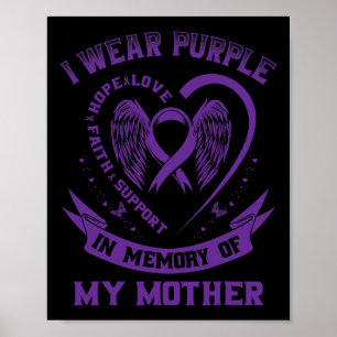 I Wear Purple In Memory Of My Mother Mum Epilepsy Poster