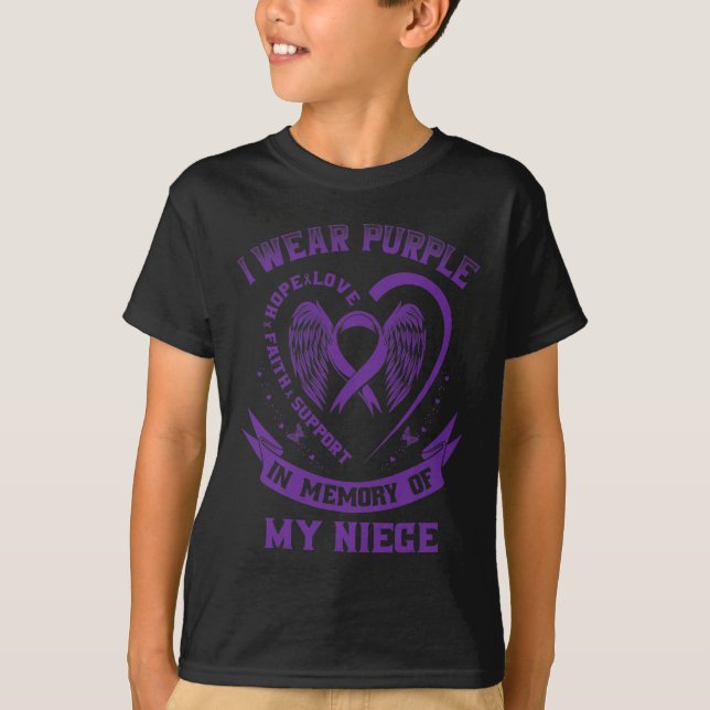 I Wear Purple In Memory Of My Niece Epilepsy Aware T-Shirt (Front)