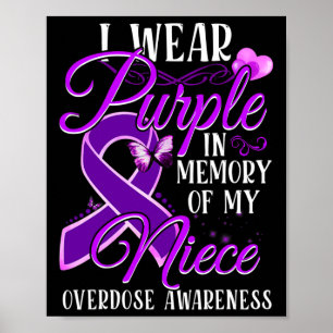 I Wear Purple In Memory Of My Niece Overdose Aware Poster