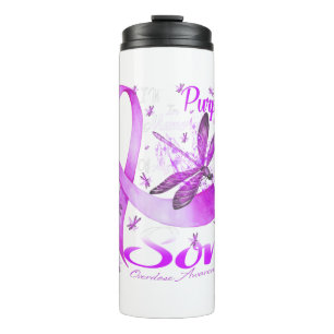 I Wear Purple In Memory Of My Son Dragonfly Thermal Tumbler