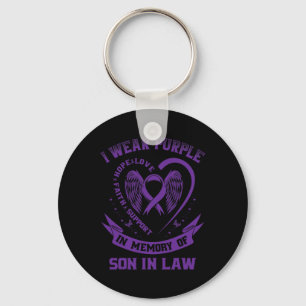 I Wear Purple In Memory Of My Son In Law Epilepsy Key Ring