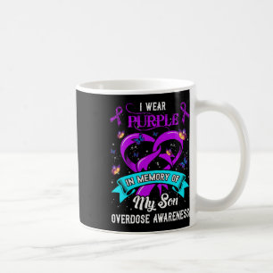 I Wear Purple In Memory Of My Son Overdose Awarene Coffee Mug