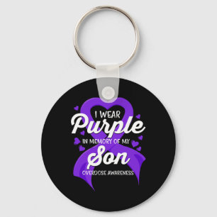 I Wear Purple In Memory Of My Son Overdose Awarene Key Ring