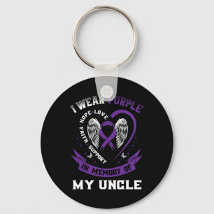 I Wear Purple In Memory Of Uncle Epilepsy Awarenes Key Ring