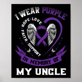 I Wear Purple In Memory Of Uncle Epilepsy Awarenes Poster