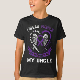 I Wear Purple In Memory Of Uncle Epilepsy Awarenes T-Shirt