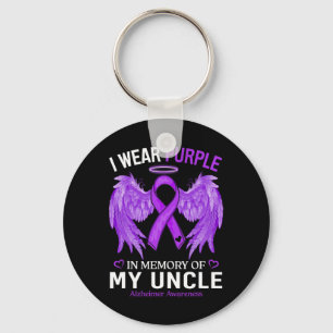 I Wear Purple In Memory Of Uncle Heimerheimer Awar Key Ring