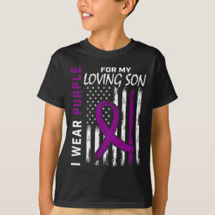 I Wear Purple Loving Son Epilepsy Awareness Americ T-Shirt