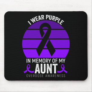 I Wear Purple Overdose Awareness Purple Ribbon Aun Mouse Pad