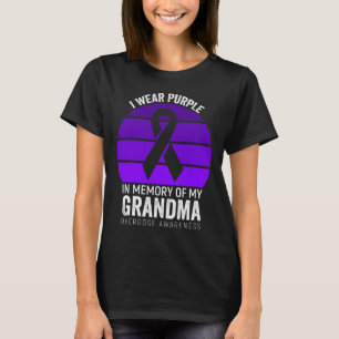 I Wear Purple Overdose Awareness Purple Ribbon Gra T-Shirt