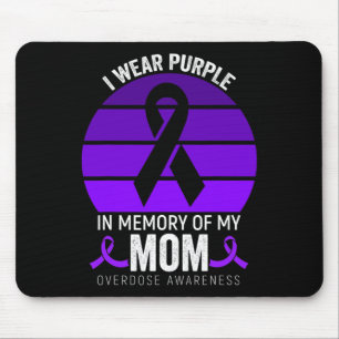 I Wear Purple Overdose Awareness Purple Ribbon Nep Mouse Pad