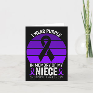 I Wear Purple Overdose Awareness Purple Ribbon Nie Card