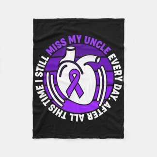 I Wear Purple Overdose Awareness Purple Ribbon Unc Fleece Blanket