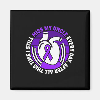 I Wear Purple Overdose Awareness Purple Ribbon Unc Magnet