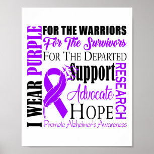 I Wear Purple Ribbon Promote Heimerheimer Awarenes Poster