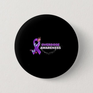 I Wear Purple Ribbon Suppor End Overdose Awareness 6 Cm Round Badge