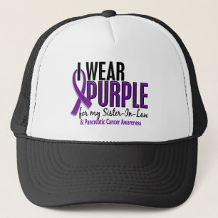 I Wear Purple Sister-In-Law 10 Pancreatic Cancer Trucker Hat