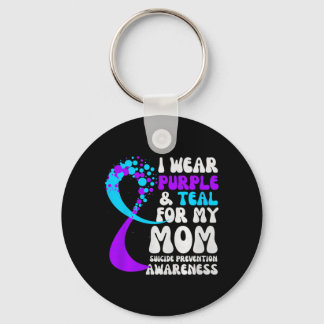 I Wear Purple Teal For Mum Prevention Awareness Key Ring