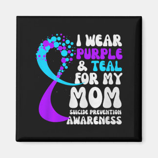 I Wear Purple Teal For Mum Prevention Awareness Magnet
