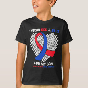 I Wear Red And Blue For My Son Chd Awareness T-Shirt