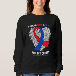 I Wear Red & Blue For My Cousin Chd Awareness Sweatshirt