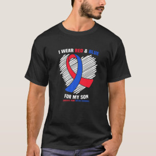 I Wear Red & Blue For My Son Chd Awareness T-Shirt