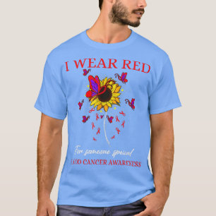I Wear Red For Blood Cancer Awareness Sunflower T-Shirt