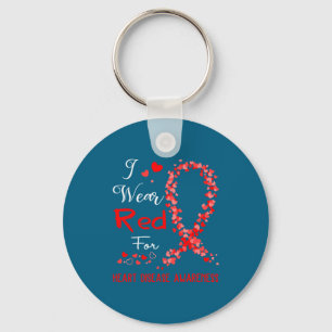 I Wear Red For Heart Disease Awareness Key Ring