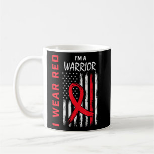 I Wear Red For Heart Disease Warrior Awareness US Coffee Mug