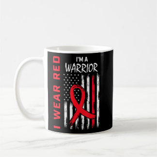 I Wear Red For Heart Disease Warrior Awareness US  Coffee Mug