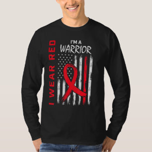 I Wear Red For Heart Disease Warrior Awareness US T-Shirt