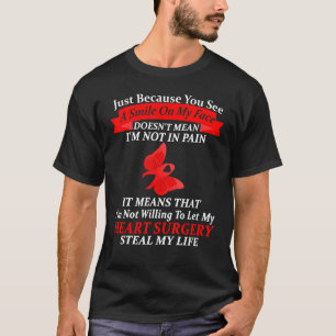 I Wear Red For Heart Surgery Awareness Warrior 1 T-Shirt