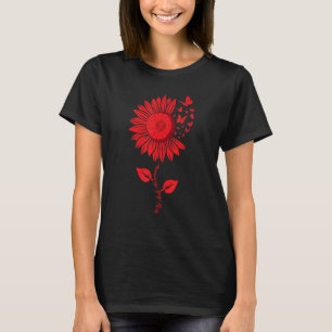 I wear Red For HIV AIDS Awareness Sunflower Leopar T-Shirt
