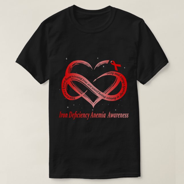 I Wear Red For Iron Deficiency Anaemia Awareness W T-Shirt (Design Front)