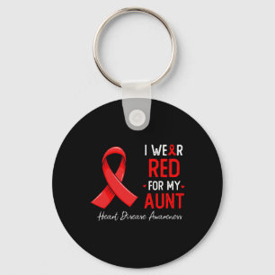 I Wear Red For My Aunt Heart Disease Awareness Mon Key Ring