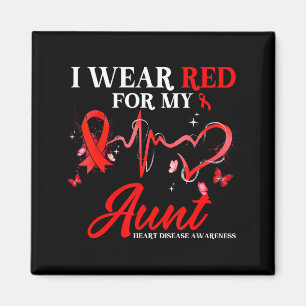 I Wear Red For My Aunt Heart Disease Awareness Rib Magnet
