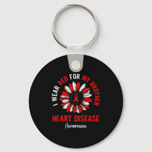 I Wear Red For My Brother Heart Disease Awareness Key Ring