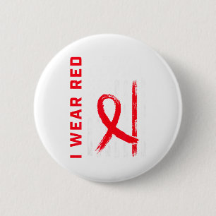 I Wear Red For My Cousin Heart Disease Awareness U 6 Cm Round Badge