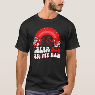 I Wear Red For My Dad Retro Rainbow World AIDS Day T-Shirt