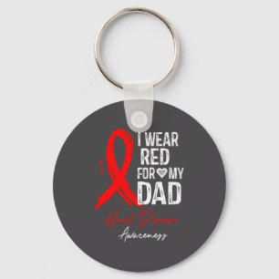 I Wear Red For My Dad Shirt Heart Disease Awarenes Key Ring