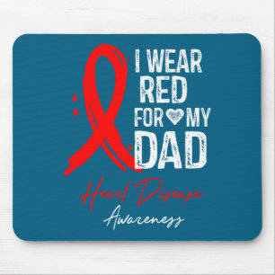 I Wear Red For My Dad Shirt Heart Disease Awarenes Mouse Pad