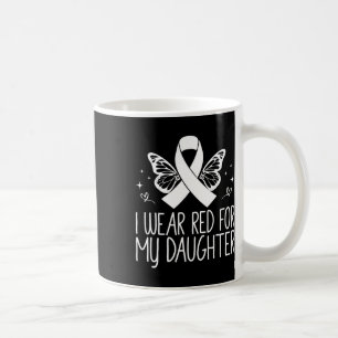 I Wear Red For My Daughter Blood Cancer Awareness Coffee Mug
