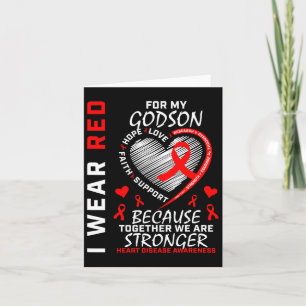 I Wear Red For My Godson Heart Disease Awareness R Card