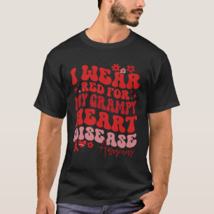 I Wear Red For My Grampy Heart Disease Saying T-Shirt