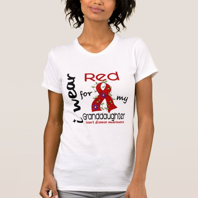 I Wear Red For My Granddaughter 43 Heart Disease T-Shirt (Front)
