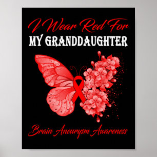 I Wear Red For My Granddaughter Brain Aneurysm  Poster