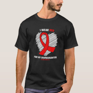 I Wear Red For My Granddaughter Hiv Aids Awareness T-Shirt