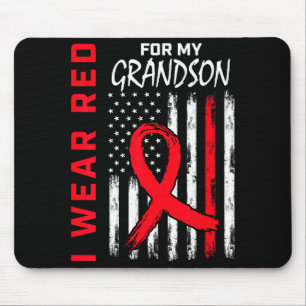 I Wear Red For My Grandson Heart Disease Awareness Mouse Pad
