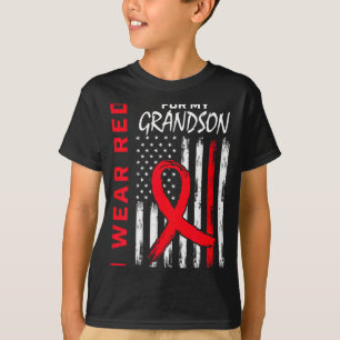 I Wear Red For My Grandson Heart Disease Awareness T-Shirt